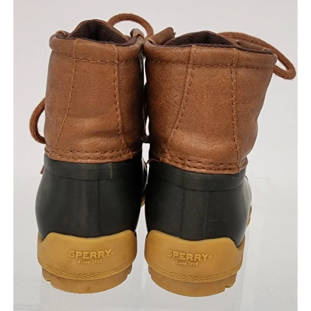Sperry Port Boot Boys Size 6M Toddler Brown Black Duck Boots SCL261491 EUC